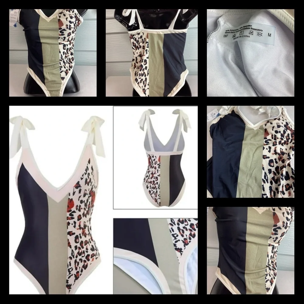 Animal print one piece swimsuit. - Picture 2 of 6